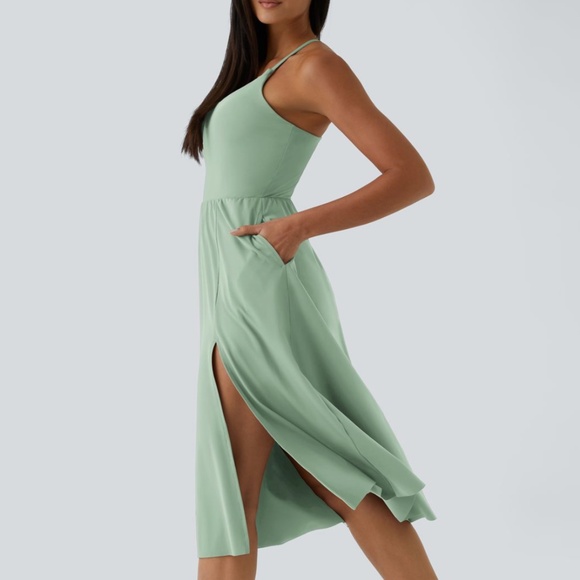 Halara – Everyday Midi Chill Dress La La Land (Light Bean Green), Size XL. NWT. - Picture 3 of 10